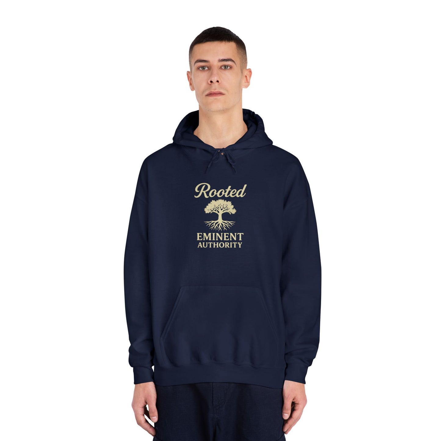 Rooted – Tree Logo Hoodie | Colossians 2:7 | Eminent Authority