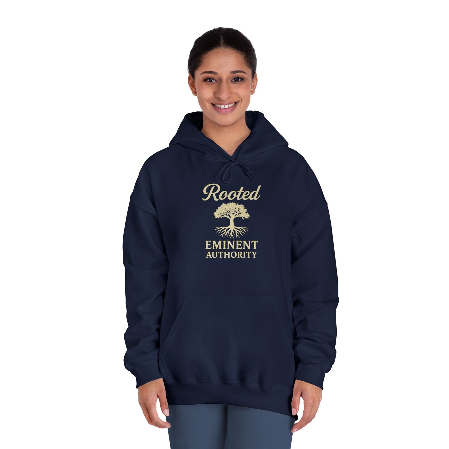 Rooted – Tree Logo Hoodie | Colossians 2:7 | Eminent Authority